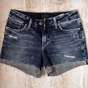 Silver Jeans Dark Wash Denim Cutoff Shorts